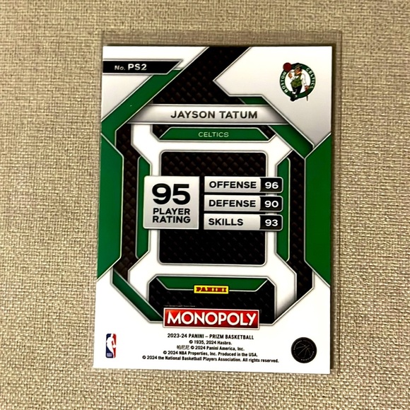 Jayson Tatum 2023-24 Panini Prizm Monopoly Silver Celtics NBA Basketball Card - Picture 2 of 2